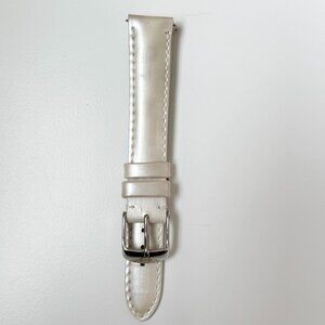 MICHELE 16mm Patent Leather Watch Strap - Pearl